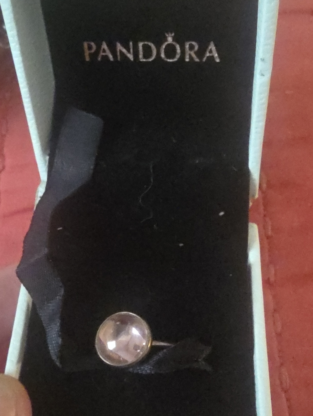 Pandora Rose Gold Ring with Light Pink Crystal Dome